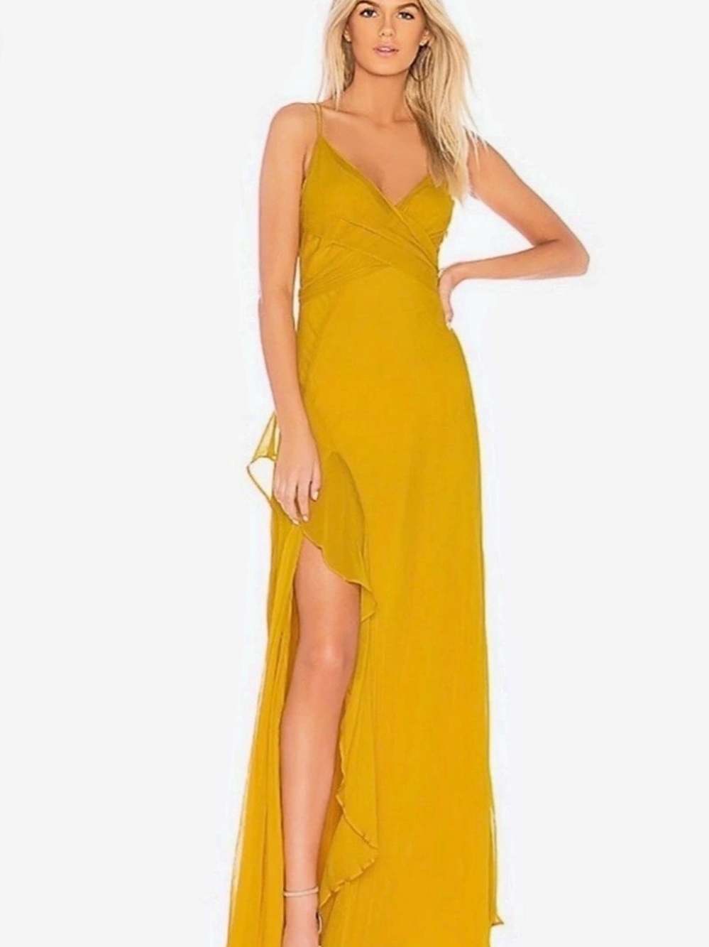 Nicholas Mustard Maxi Slip Dress Size 4
